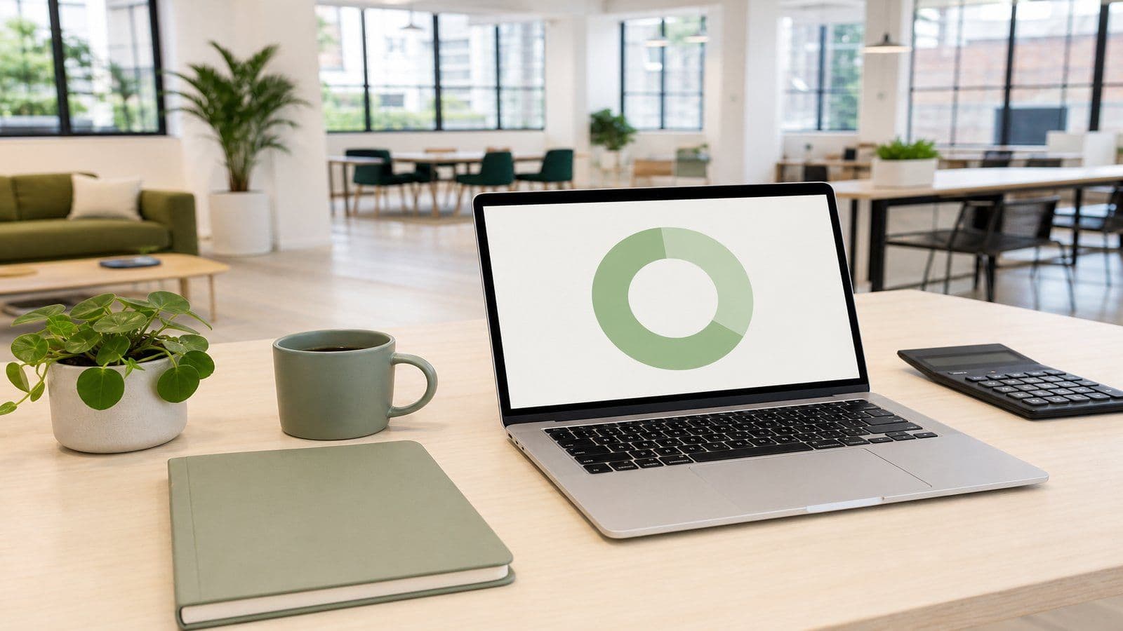 A workspace where a business owner tracks financial health at a glance